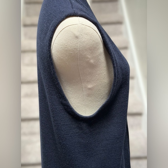 Vintage L.L. Bean 100% Wool Button Sweater Vest Navy Preppy Grandpa Core Men M - Picture 6 of 15